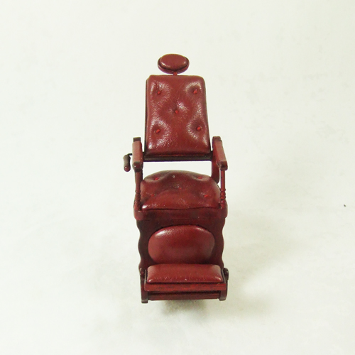8070-01, Mahogany Barbershop Haircut Chair in 1" scale